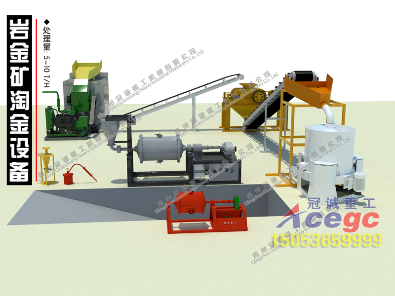 巖金礦混汞+離心機(jī)選金設(shè)備方案